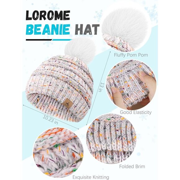 Women Wight Knit Beanie Hat, Gloves, Scarf & Ear Warmer Set - Winter - Picture 2 of 6